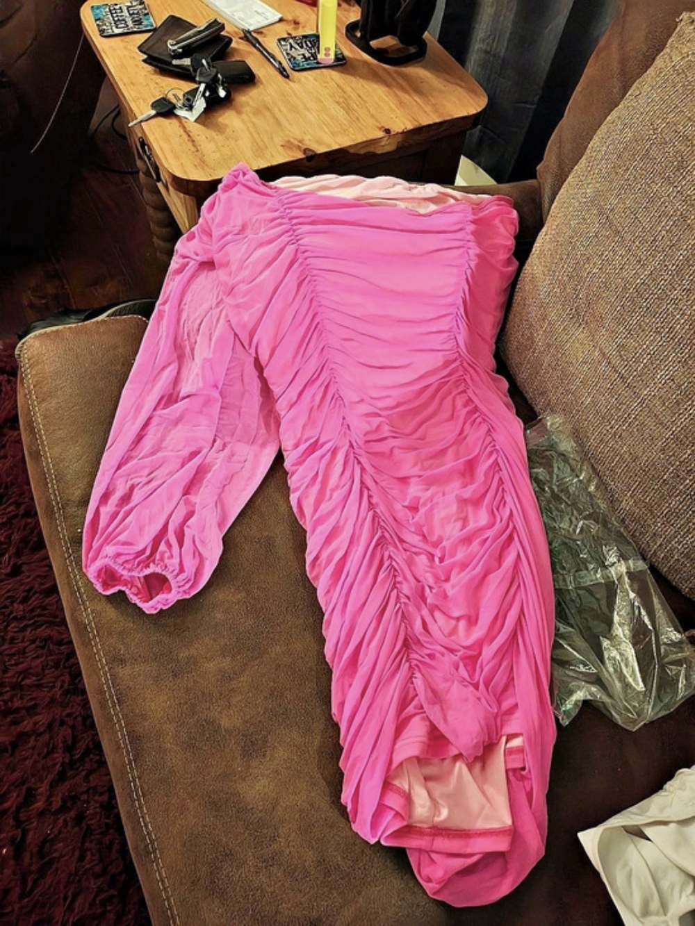 Annabess Ruched Mini Dress in Pink Size XL Like New